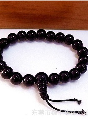 黑色葫芦头弹力串珠开运夸张手链