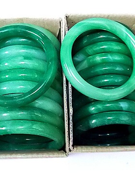 圆形绿色款仿玉玻璃玛瑙手镯