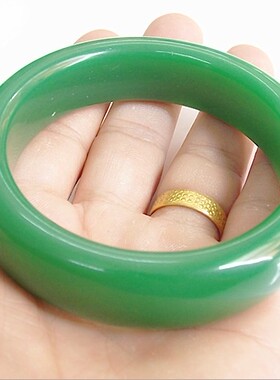 精工菠菜绿老坑碧玉手镯