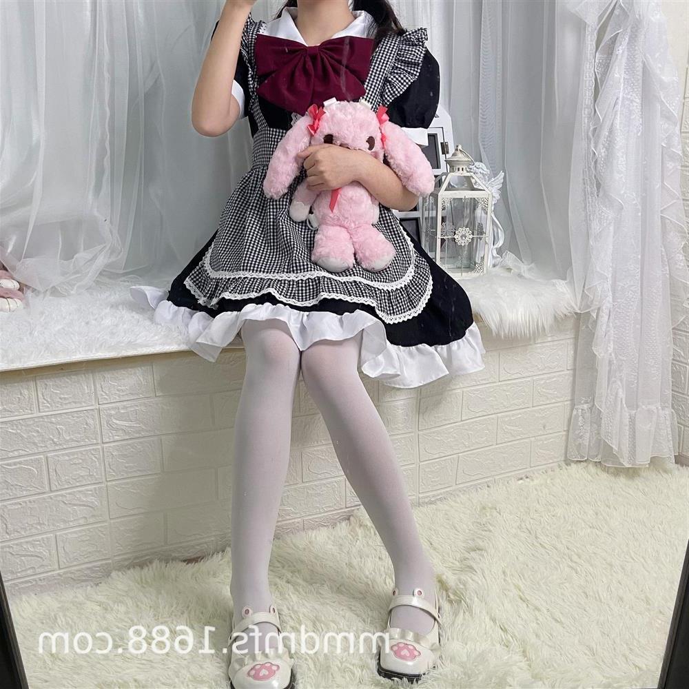 日本动漫女仆Cosplay演出服 Lolita连衣裙 女仆咖啡店服务员服装 - 图1