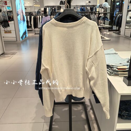 CK Jeans专柜正品 2026秋新款女士优雅字母刺绣针织衫毛衣47J381G - 图0