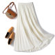 1929<High Quality>Matte Pleated Skirt Spring and Summer Women's Mid-Length High Waist Slim Versatile A-Line Long Skirt
