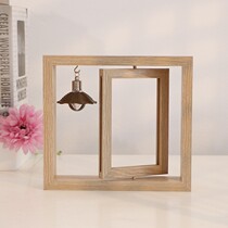 Creative Bifacial Rotation 6 Inch 7 Inch Wooden Photo Frame Swing Table Personality Album Lovers Gift Remembrance Wooden Photo Frame