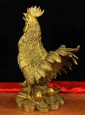 公鸡黄铜金钱福字客厅卧室