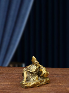 纯铜济公佛像摆件活佛菩萨降龙罗汉李修元济颠和尚家居客厅供奉