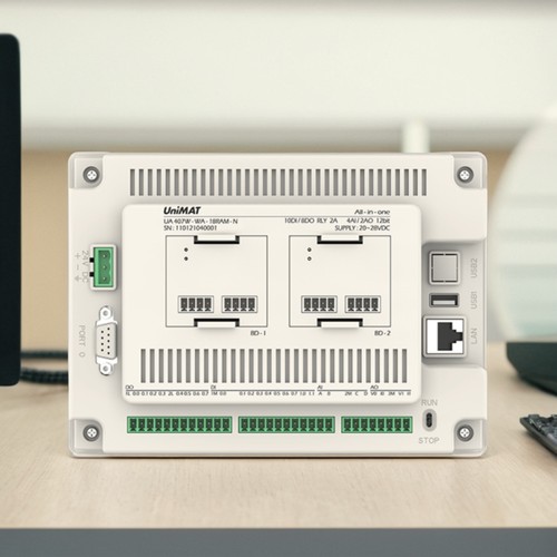 UniMAT亿维工业触摸屏UA407W-WA-18RAM-N/UA/X物联网PLC一体机 - 图0