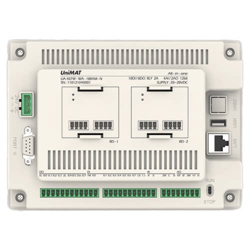 UniMAT亿维工业触摸屏UA407W-WA-18RAM-N/UA/X物联网PLC一体机 - 图3