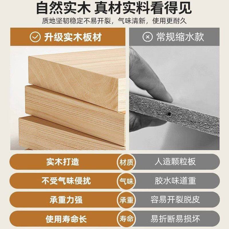 实木书架落地置物架儿童小书柜简易学生桌面收纳架格子收纳柜定制 - 图1