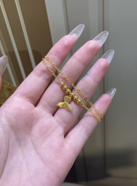 2026年新款足金金包银16cm鱼尾手链女款马年时尚手饰带国检证书