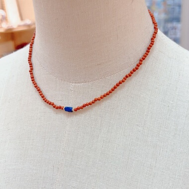 天然南红玛瑙绿松石简约锁骨链