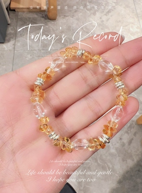 法式小众天然水晶足银手串