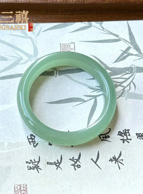 无染色天然东陵玉手镯女绿砂金石镯子小众水晶玉石圆条宽镯玉镯