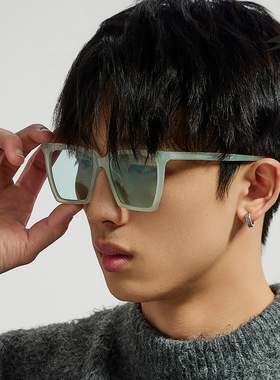 SOCKKEY网红ins墨镜长方形太阳镜个性街头复古时尚韩版圆脸眼镜潮