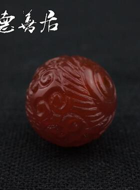 仿古精雕玉髓多宝串祥云纹老珠子