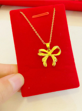 越南沙金项链女款久不掉色 仿真黄金24k镀金首饰细链子日韩小吊坠