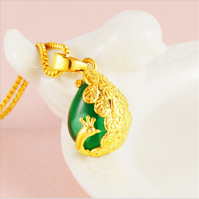 越南女镀24k黄金首饰宝石沙金项链 尚福饰品项链