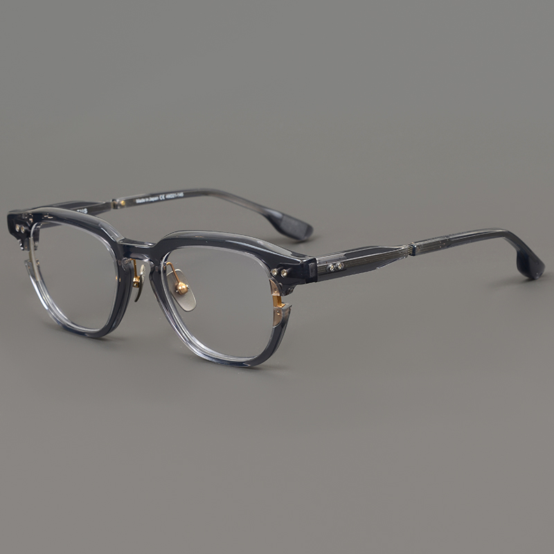 潮流方框LINEUS板材眼镜手作复古方框DTX702男潮黑框镜架近视厚框 - 图3