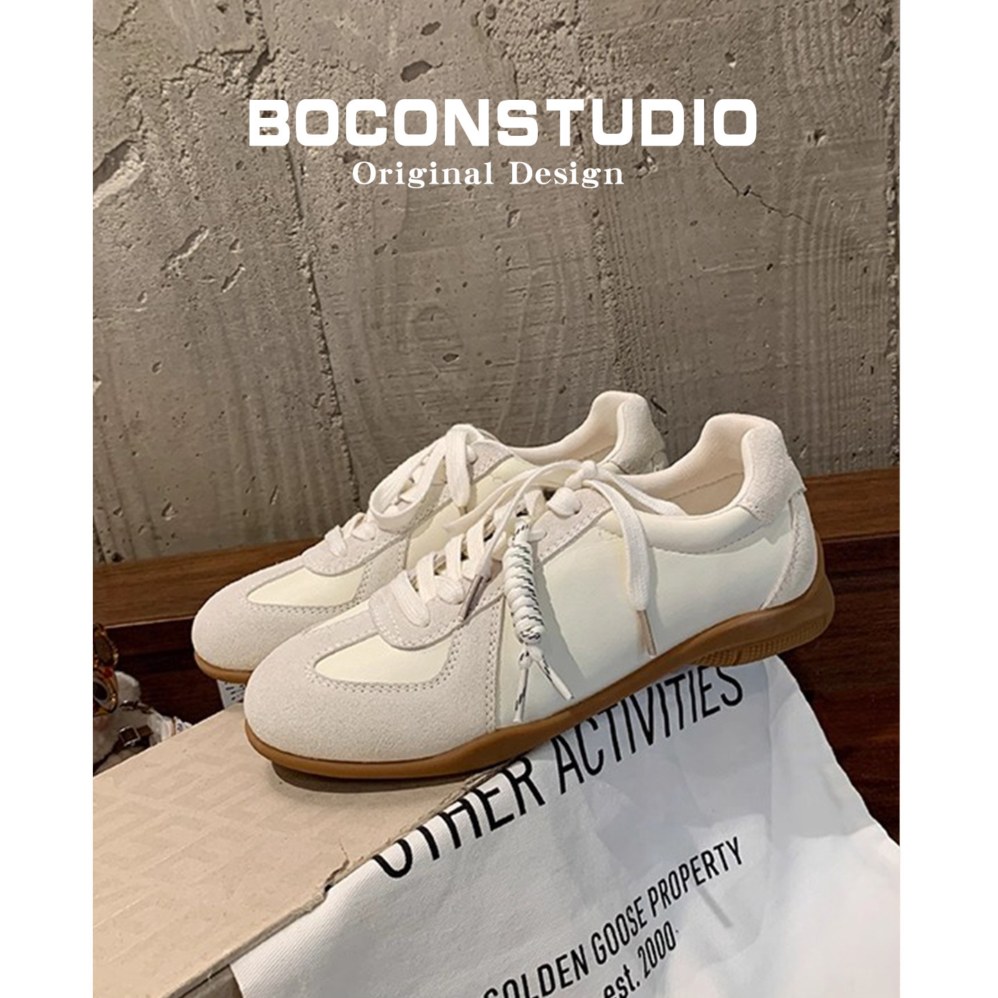 真皮韩系复古阿甘鞋系带拼色圆头百搭舒适休闲板鞋女内增高德训鞋,淘宝优惠券,粉丝福利购,淘宝优惠卷