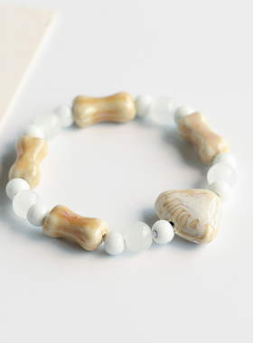 文艺小清新少女风陶瓷手链景德镇瓷珠手串情侣串珠民族风学生首饰