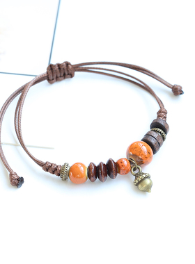 民族风复古编织手绳男女情侣手串景德镇陶瓷串珠手链文艺学生手饰