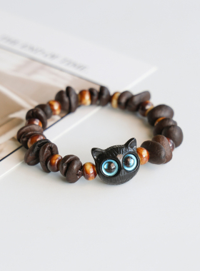 真咖啡豆手链小众设计高级感多巴胺陶瓷手串景德镇情侣手饰手绳女