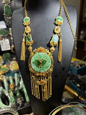 台湾工镶嵌吊坠平安吊坠一套