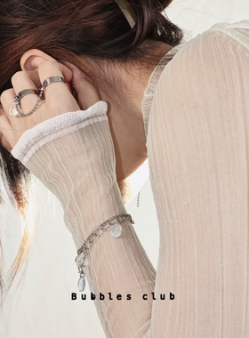 Bubblesclub情侣钛钢捷克水滴珠