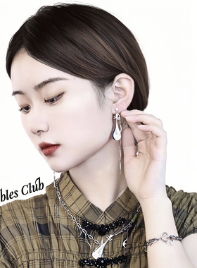 Bubblesclub新中式钛钢琵琶耳坠