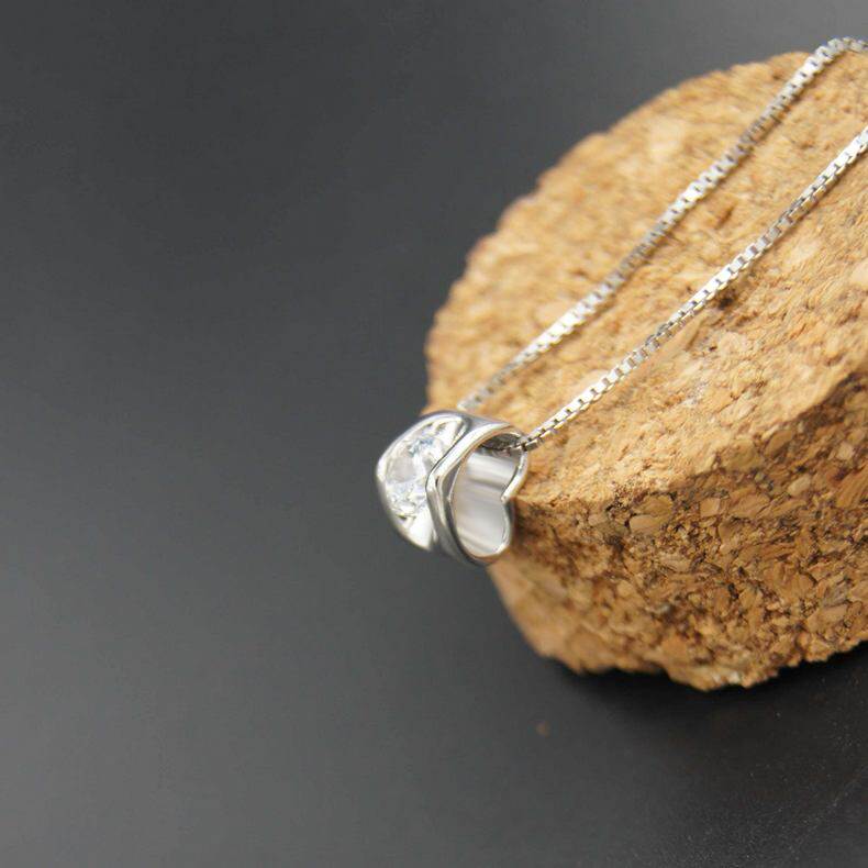 镶钻女日韩生日礼物送女友银项链 荻尔赫曼项链