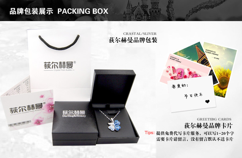 镶钻女日韩生日礼物送女友银项链 荻尔赫曼项链