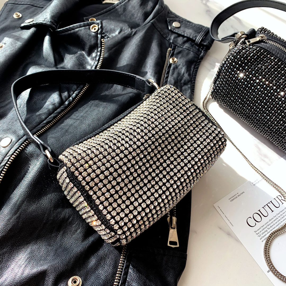 大王手机女斜挎链条迷你同款水钻包 banff女士包袋