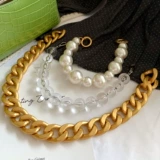 Сумка из жемчуга, цепь, аксессуары, металлическая дизайнерская подвеска, изысканный стиль, в западном стиле