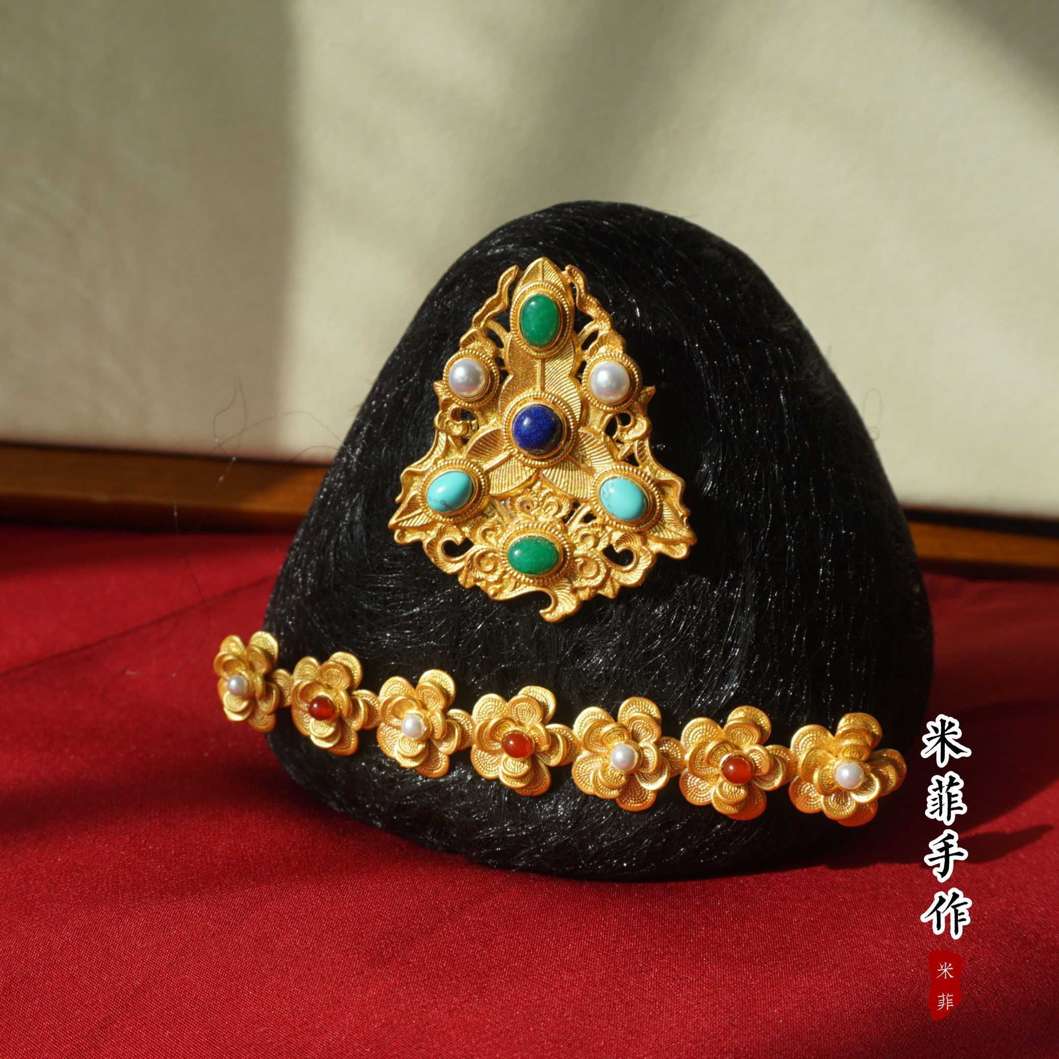 明制汉服狄髻头面头饰多宝重工发冠头饰掩鬓发夹发钗古风百搭配饰,淘宝优惠券,粉丝福利购,淘宝优惠卷