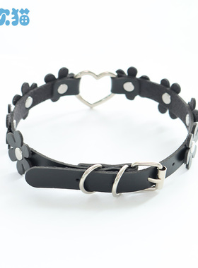 皮革爱心花朵原宿软妹风性感项圈