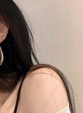 银色素圈耳圈女2025新款简约爆款