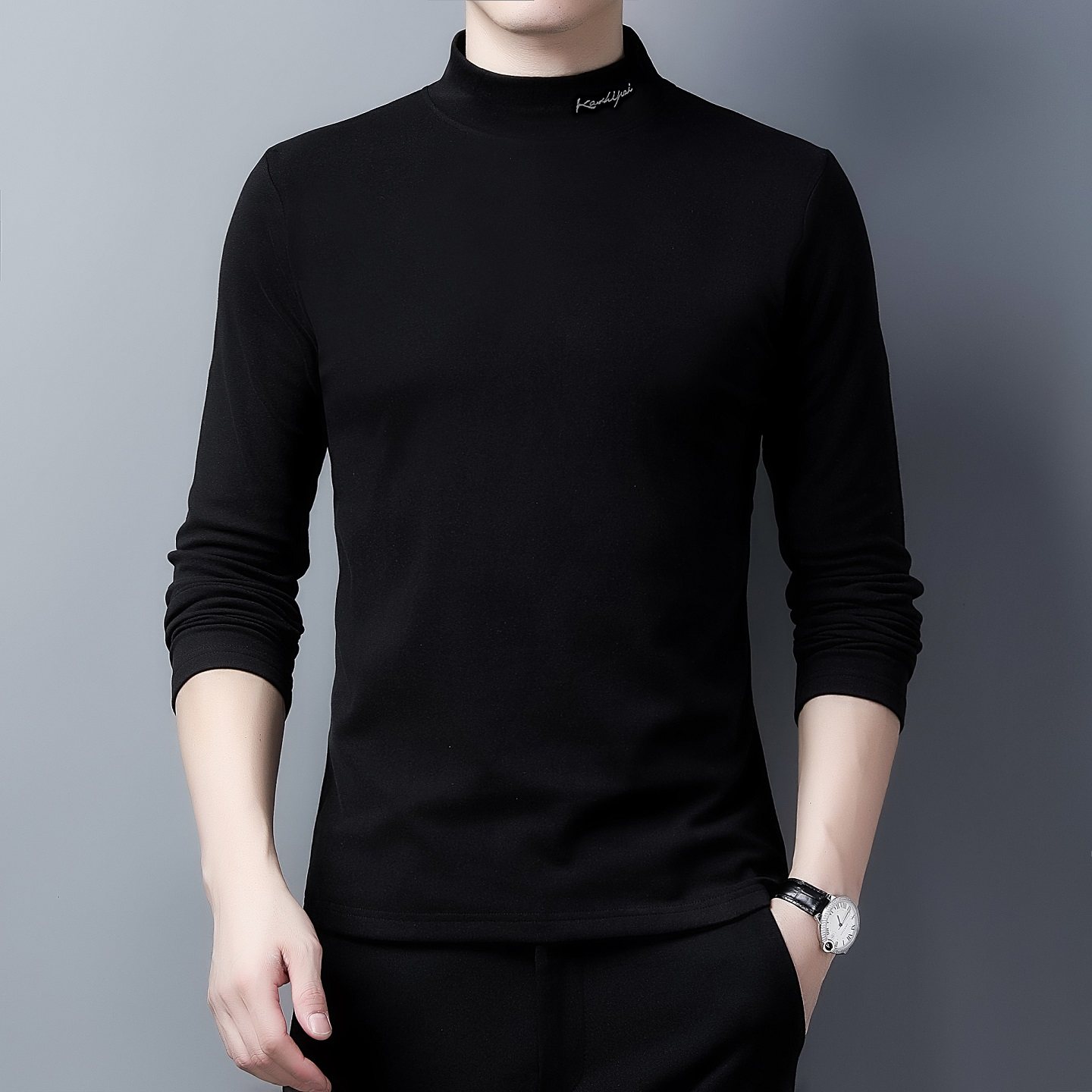 秋冬男士拉丁舞上衣新款高领长袖练功服华尔兹国标摩登舞蹈T恤衫,淘宝优惠券,粉丝福利购,淘宝优惠卷