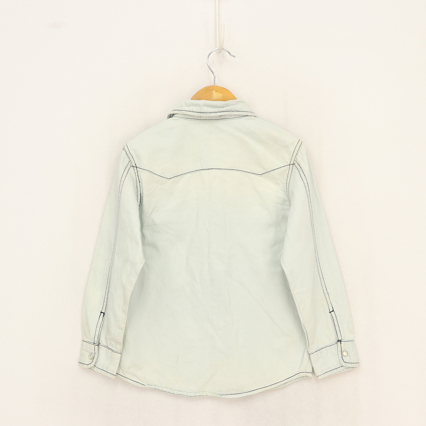 B春秋款童装    中大童黑线单口袋长袖纯棉衬衫   D1c - 图3