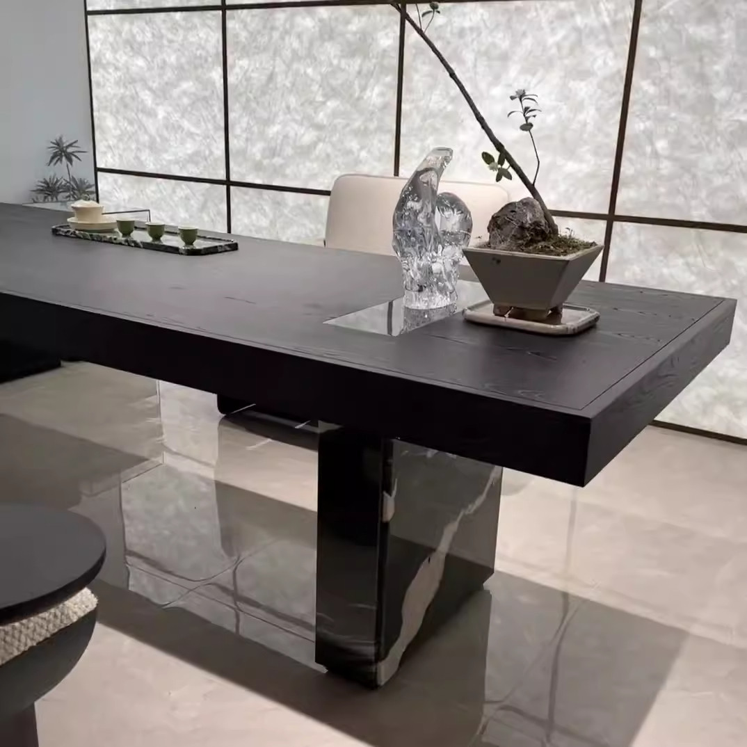 实木茶桌椅组合轻奢黑胡桃木白蜡木办公室泡茶桌轻奢别墅高端定制,淘宝优惠券,粉丝福利购,淘宝优惠卷