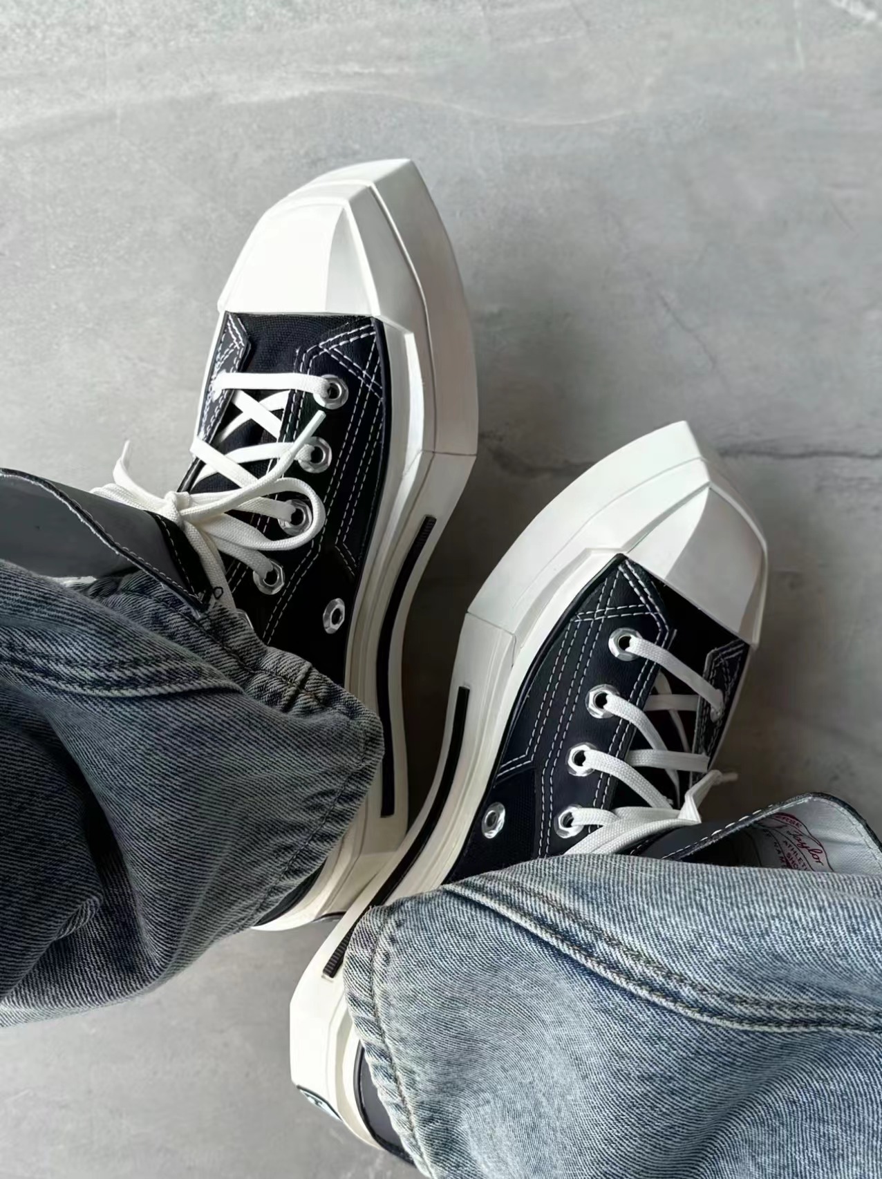 CONVERSE 匡威 CHUCK 70 几何拼接高帮厚底帆布鞋A06435c A06436c