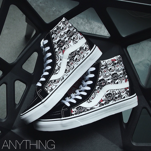 Vans Van SK8-HI Cartoon Graffiti Мужчины и женщины с высокой клеткой.