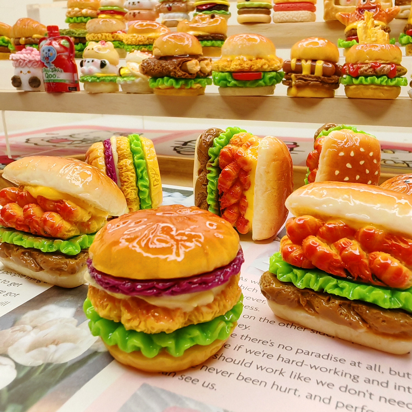 微缩Tustin炸鸡食玩龙虾汉堡diy摆件奶油胶树脂配件桌面小摆件,淘宝优惠券,粉丝福利购,淘宝优惠卷