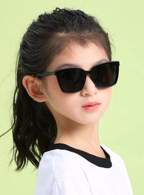 硅胶女孩圆脸墨绿时尚偏光墨镜
