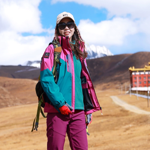 雪丘岛 Демисезонная ветрозащитная удерживающая тепло куртка, комплект, бархатный вкладыш, в корейском стиле, «три в одном», увеличенная толщина