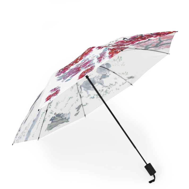 羚羊早安 原创插画 防紫外线黑胶晴雨伞 天猫优惠券折后￥19.9起包邮（￥59.9-40）多花色可选