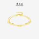 Mother's Day gift Zhou Taisheng gold bracelet women's gold 5G double-layer gourd small gold beads O-shaped chain double-layer hand ornaments