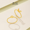 Zhou Taisheng gold ring, solid gold, sparkling, crushed matte, little fairy butterfly butterfly ring, birthday gift for girlfriend