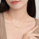 Zhou Taisheng National Treasure Co-branded | Qianli Jiangshan Gold Necklace Women's Pure Gold Alluring Smile Set Chain Pendant