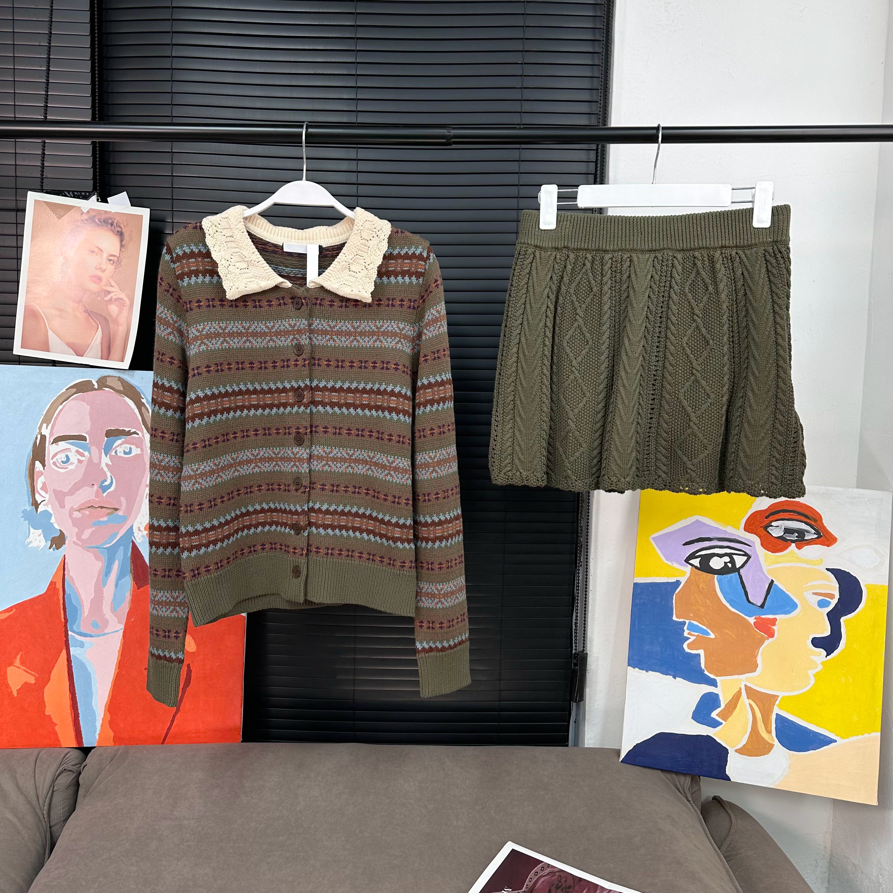 【MS 10/24新品】拉夫学霸们的费尔岛po1o衫＆绞花针织裙 - 图0