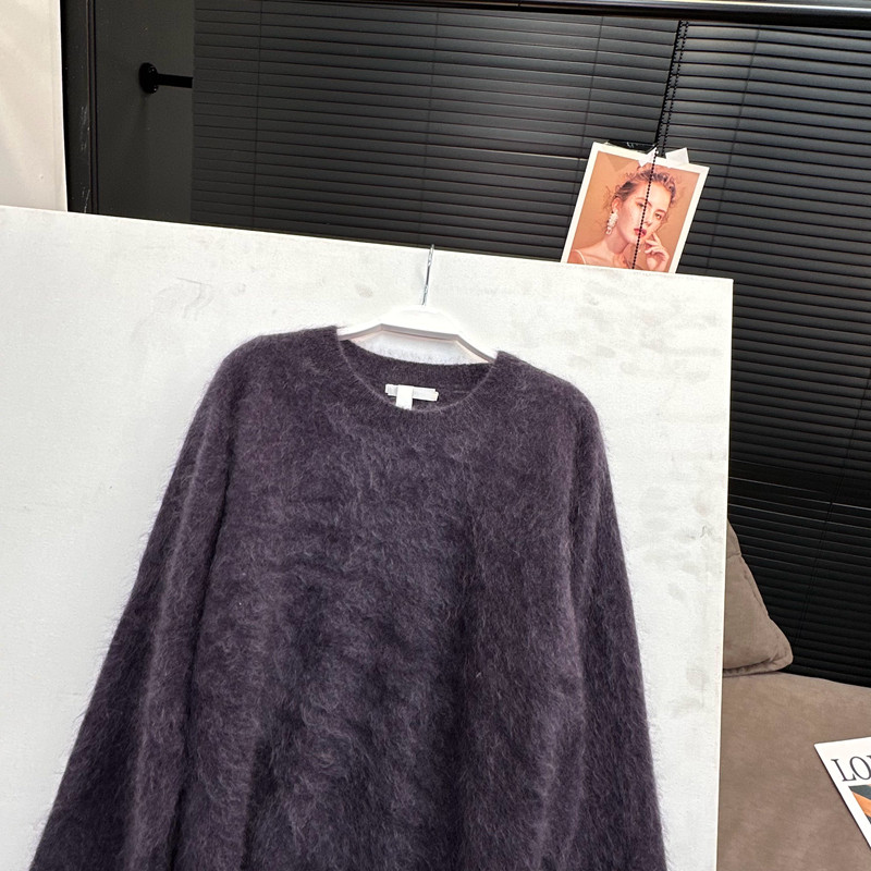 【MS 12/10新品】拉绒长毛 静奢稀有三色100山羊绒衫 - 图3