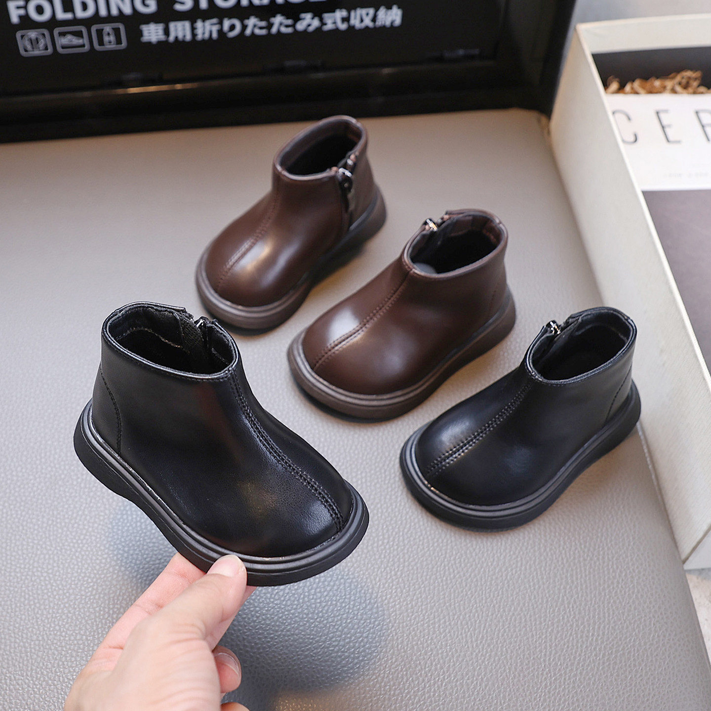 秋冬男女童宝宝皮鞋加绒二棉软底小童短靴子马丁靴婴幼儿1一2-3岁,淘宝优惠券,粉丝福利购,淘宝优惠卷